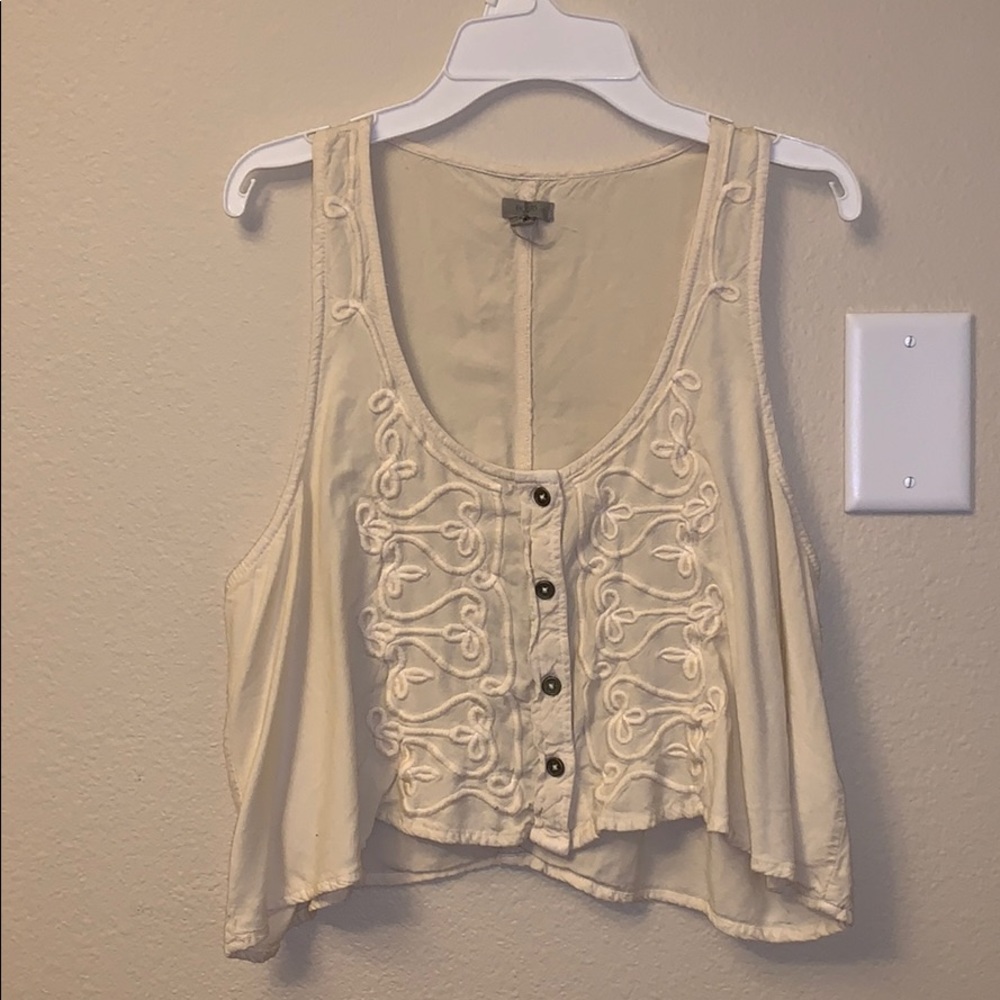 Cream urban outfitters tank top